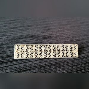 Vintage 835 Silver Filigree Bar Pin Brooch